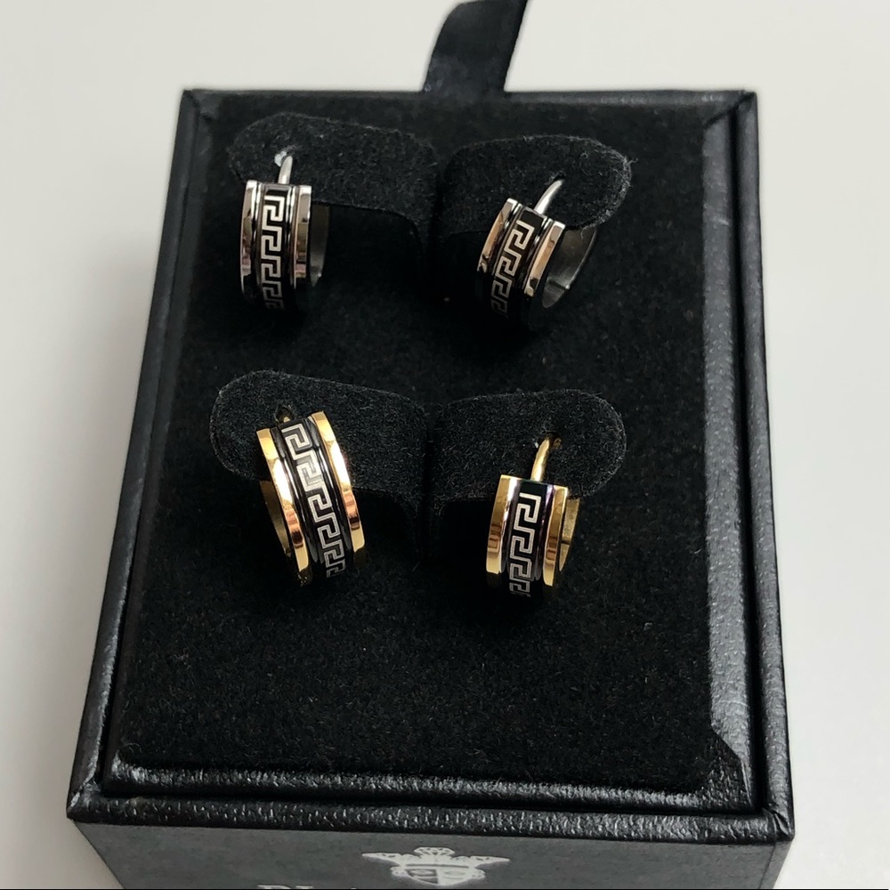 BlackJack Men’s Gold Plated Stainless Steel Earrings